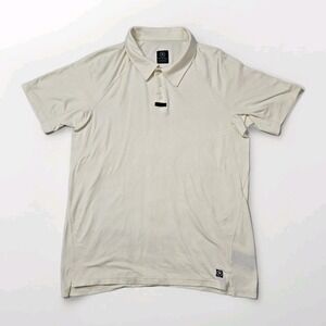 Backcountry‎ Mens Short Sleeve Performance Polo Shirt Cream Ivory Medium Outdoor